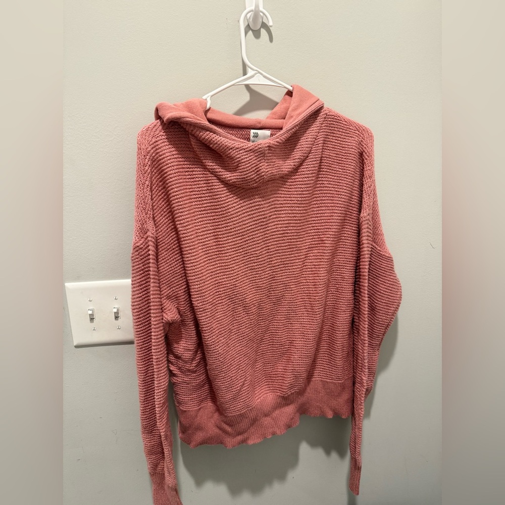 Pink Knit Hooded Scuba